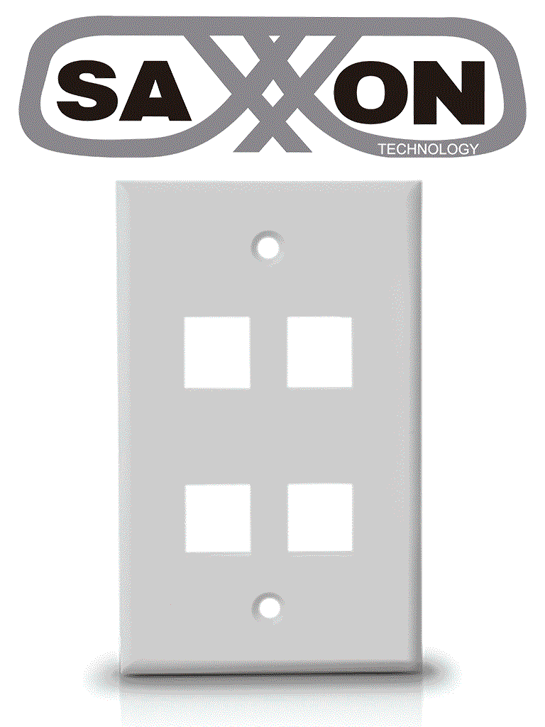 Imagen de SAXXON A1754A - Placa de pared / Vertical / 4 Puertos tipo keystone / Color blanco