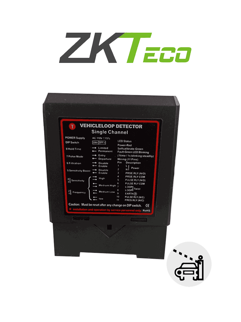 Imagen de ZKTECO ZF24 - Sensor de Masa de un Carril / 24VDC/AC / Salida NO NC COM /Compatible con Barrera WEJOIN y ZKTECO