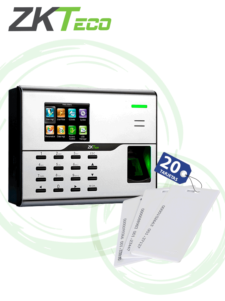 Imagen de ZKTECO UA860IDCARDPAK - Control de Acceso y Asistencia Simple con 20 tarjetas de proximidad ID de125Khz 1.88 mm