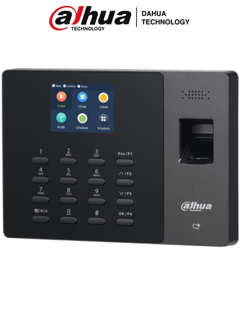 Imagen de DAHUA ASA1222G - Control de Asistencia StandAlone con Batería Incluida/ 1,000 Usuarios, Passwords y Tarjetas Mifare (IC Card)/ 2,000 Huellas/100,000 Registros/ 24 Periodos de Asistencia y 20 Departamentos/ Comunicación TCP/IP/ Puerto USB/