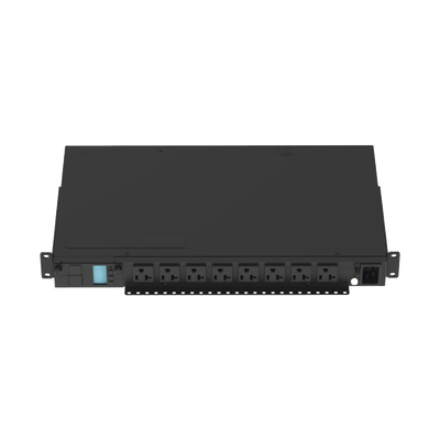 PDU Monitoreable (MI) para Distribución de Energía, Enchufe de Entrada NEMA 5-15P, Con 8 Salidas 5-20R, Horizontal 19in, 120 Vca, 15 Amp, 1UR