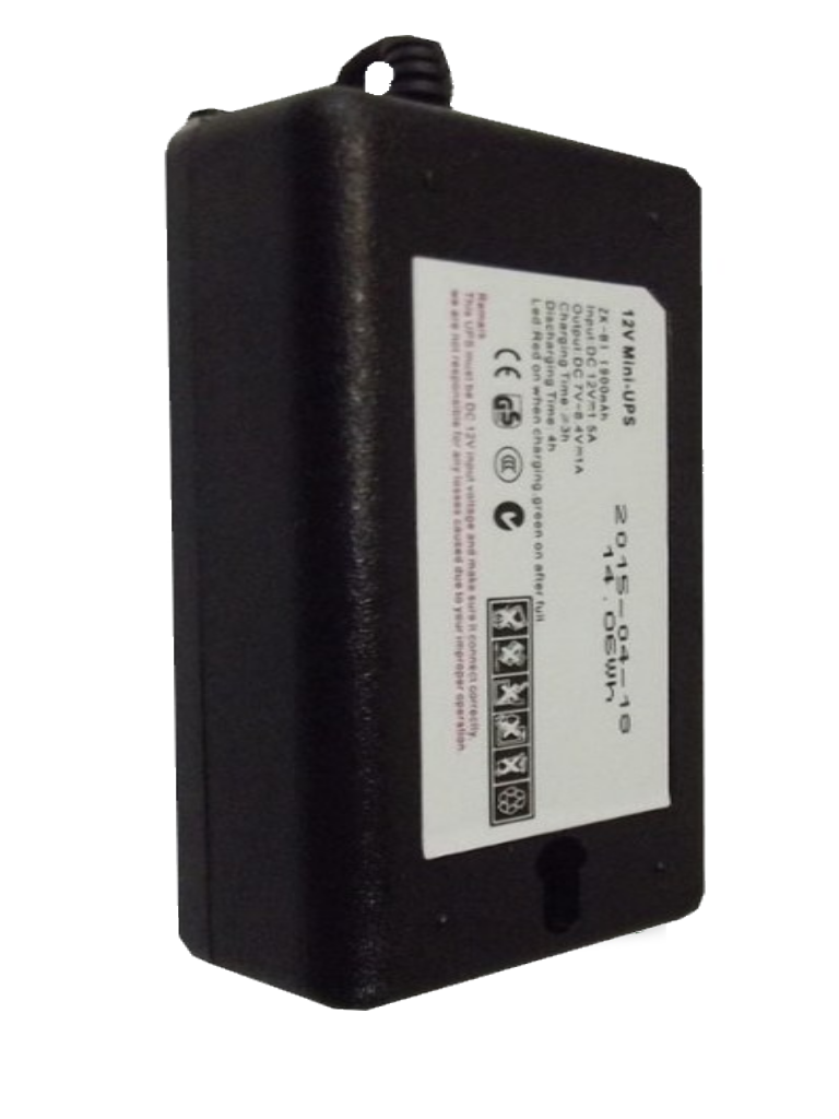 Imagen de ZKTECO UPS12V - Respaldo de 12V para Control de Asistencia 1900mAh / Compatible con Equipos ZKTECO/ Duración de hasta 2 horas en uso