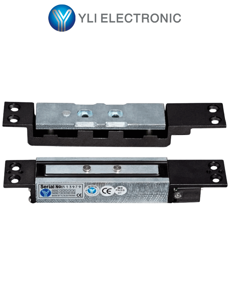 Imagen de YLI YM2400SL - Cerradura Magnética 1000 Kg (2200Lbs) de Fuerza de Sujeción, Indicador LED, Retardo de Tiempo Ajustable y Voltaje Dual 12V