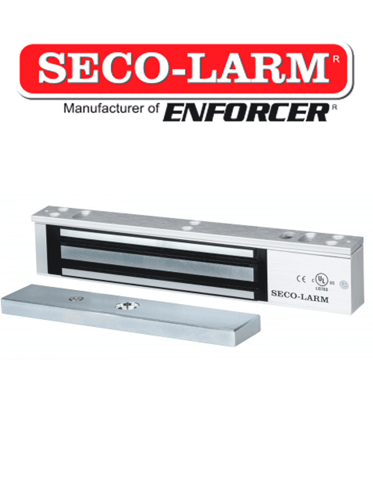 Imagen de Seco-Larm E941SA600PQ - Cerradura de puerta electromagnética 280Kg/ 600 Lb  con LED y sensor