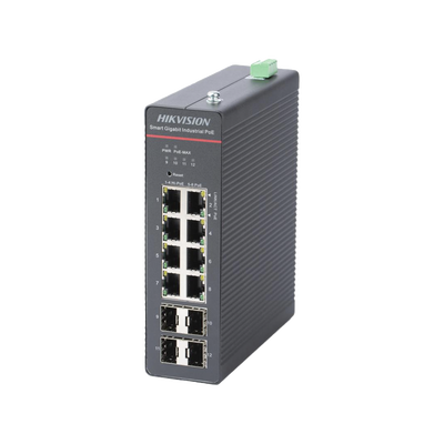 Switch Industrial Administrable Gigabit / 4 Puertos Gigabit PoE+ (90 W) + 4 Puertos Gigabit PoE+(30 W) / 4 Puertos Gigabit SFP / 300 W Total / 48 a 57 VCD / Ideal para Proyectos / 300 Metros de Distancia