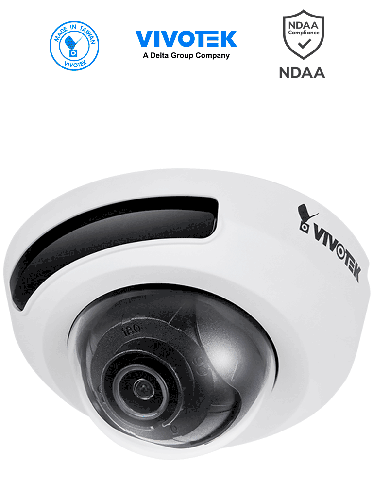 Imagen de VIVOTEK FD9166-HN  - Cámara IP domo interior 2 MP, lente fijo 2.8mm, IR invisibles 10m, WDR Pro, micrófono integrado, ciberseguridad Trend Micro, Smart Stream III