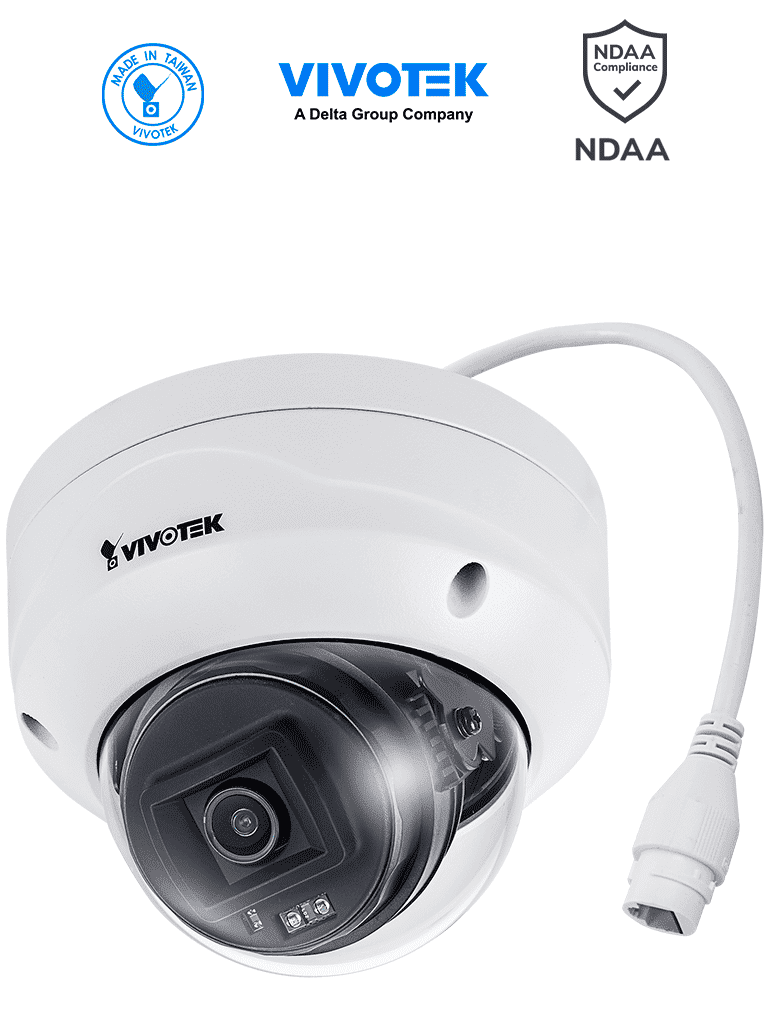 Imagen de VIVOTEK FD9380-H - Cámara IP domo exterior 5 MP, H.265, lente 2.8mm, Smart IR 30m, WDR Pro, visión SNV, ciberseguridad Trend Micro, ranura MicroSD, protección IP66/IK10, NDAA, ONVIF