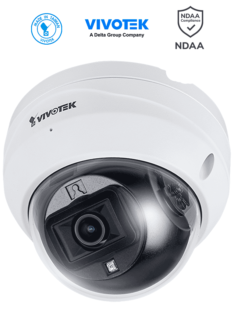 Imagen de VIVOTEK FD9369 - Cámara IP domo exterior 2 MP, lente fijo 2.8mm, H.265, Smart IR 30m, Smart Motion, micrófono integrado, protección IP66/IK10, Smart Stream III y NDAA, ONVIF