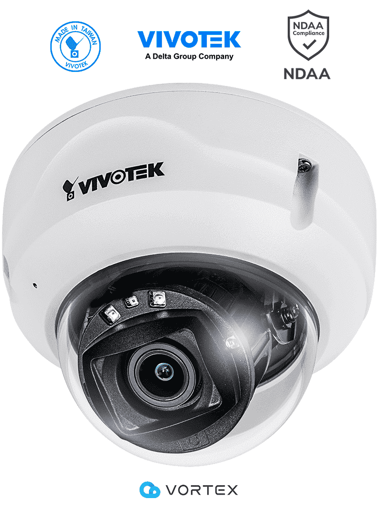 Imagen de VIVOTEK FD839-EHTV - Cámara IP VORTEX Essential Series domo exterior 5 MP, lente varifocal 2.8-10mm, micrófono integrado, IR 30m, WDR Pro, IP66, IK10, NDAA, almacenamiento interno 256GB