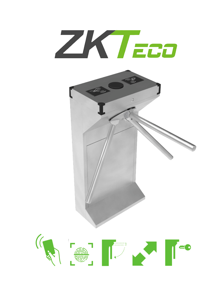 Imagen de ZKTECO TS1000D - Torniquete Bidireccional / Acero SUS304  / 110V / 25 a 30 x Min / Carril 50 cm / Exterior Protegido / 1 millón de Ciclos / No cuenta con Lectores y Panel / Compatible Rostro, Palma, Huella, Tarjeta, QR