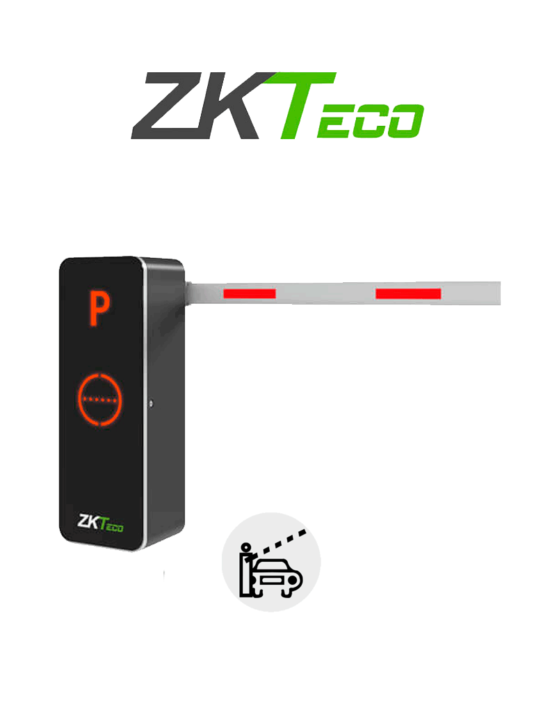 Imagen de ZKTECO BGM1030L - Barrera Vehicular / Brazo Recto Dirección Ajustable / 3 Metros / Gabinete con Luz LED / Indicador de Estado / 1.5 s de apertura / Incluye 2 controles / Módulo Wi-Fi para conectarse con la App ZK Barrier gratuita y aperturar o cerrar