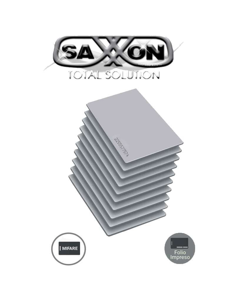 Imagen de SAXXON SAXTHF01- Paquete de 10 TAG De PVC UHF pasivo / Compatible con Lectoras SAXR2656 & SAXR2657 / EPC GEN2 / Folio Impreso