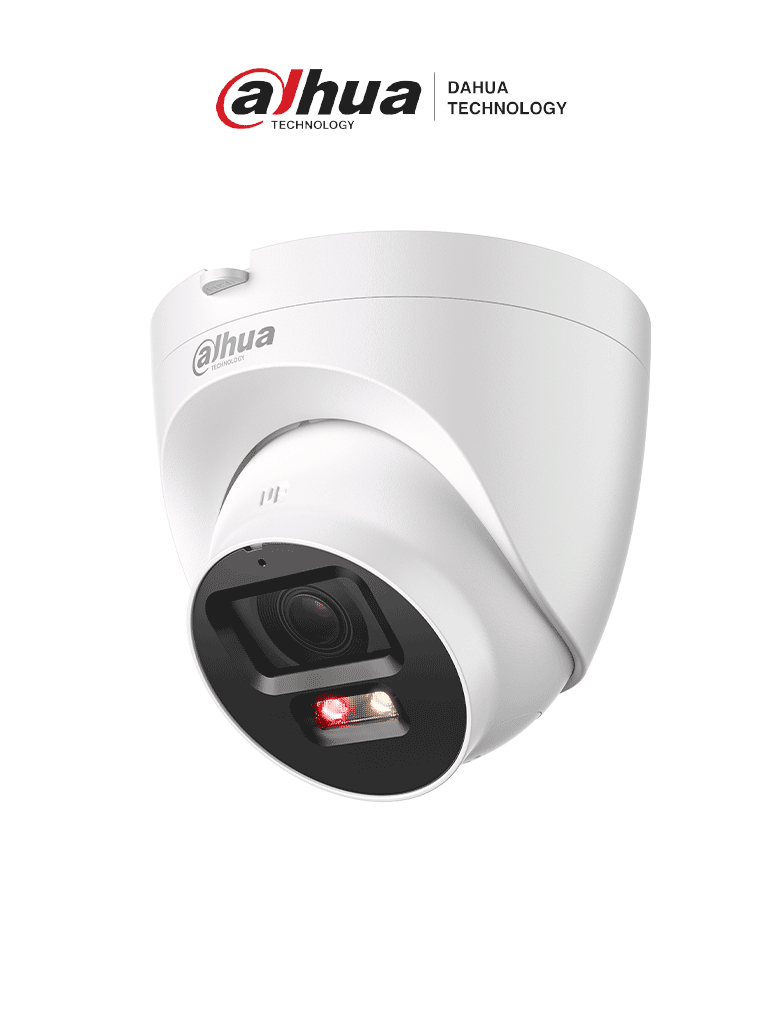 Imagen de DAHUA IPC-HDW2249T-S-PV  - Cámara domo IP de 2MP con Smart Dual Illumination, disuasión activa, SMD Plus y protección perimetral. Incorpora micrófono y bocina, con certificaciones IP67 e IK10 antivandálica.