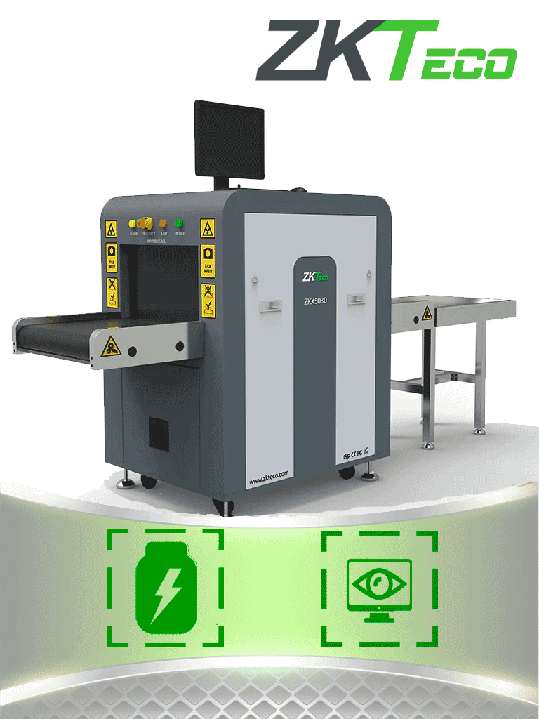 Imagen de ZKTECO ZKX5030A - Máquina de Rayos X con energía simple, túnel para equipaje de 50 x 30 cm y capacitación en sitio incluida.