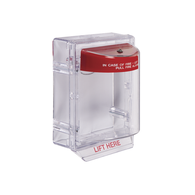 Cubierta Protectora Serie Stopper II® De Policarbonato, Con Bocina, Espaciador Transparente, Montaje en Superficie, Etiqueta en Inglés