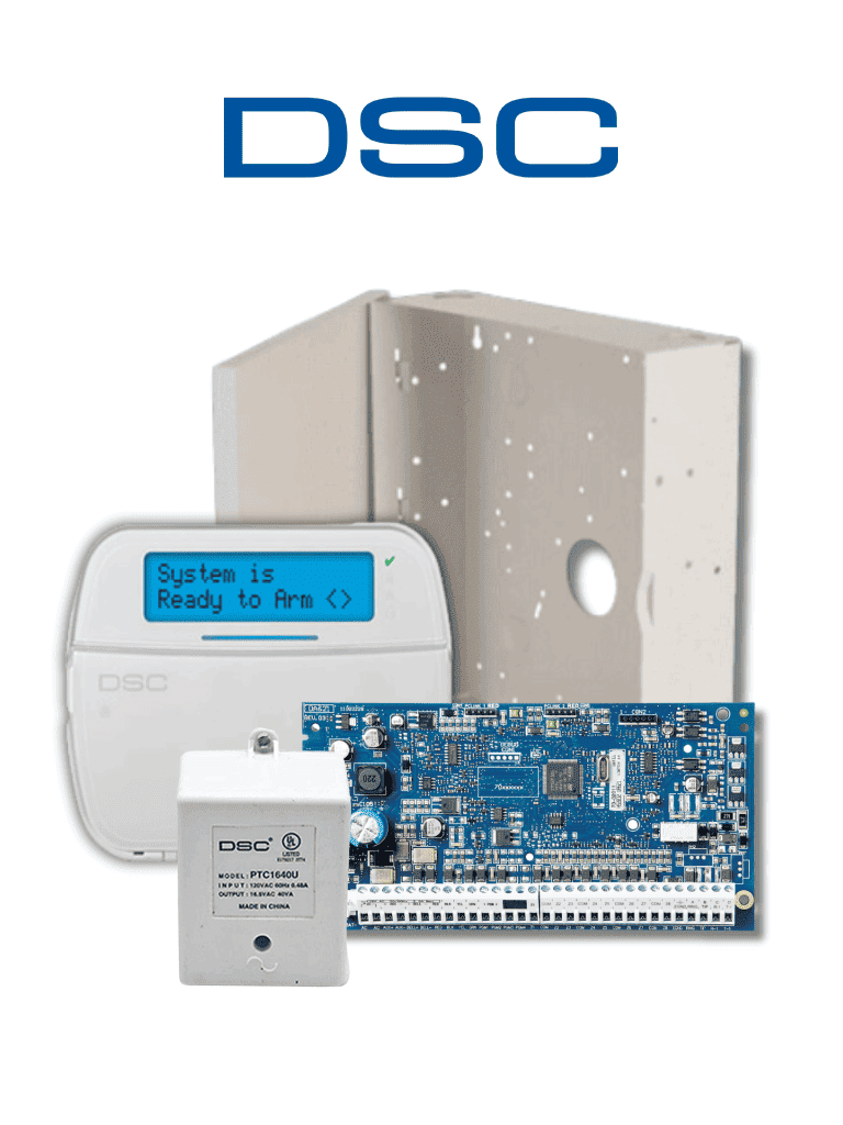 Imagen de DSC NEO RF ALFA - Kit Neo 32 Zonas Inalámbricas  Panel HS2032/ / Teclado Alfanumerico HS2LCDRF9N/  Fuente PTC1640U / Gabinete GMX003