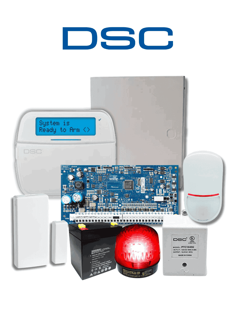 Imagen de DSC SEEDPACK EXCLUSIVO TALLERES-  Paquete para desarrollo instaladores de alarmas serie NEO con 32 Zonas Inalámbricas / Panel HS2032 / Teclado LCD Alfa HS2LCDRF9N/ Gabinete / 1 Contacto PG9303 / PIR  LC200 / Transformador / 1 Estrobo /con Batería