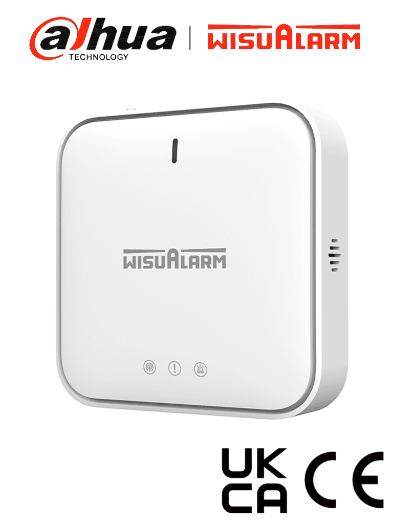 Imagen de DAHUA WISUALARM DHI-HY-GW01A - Gateway Inalámbrico con comunicación dual Ethernet y WiFi, Cuenta con 4 indicadores LED, Centraliza hasta 24 dispositivos Wisulink para monitoreo a través de la nube,