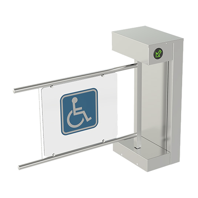 Torniquete De Cortesía Motorizado / Acabado En Acero Inoxidable Con Hoja de Acrílico / Bidireccional / Compatible con Cualquier Control De Acceso de Contacto Seco