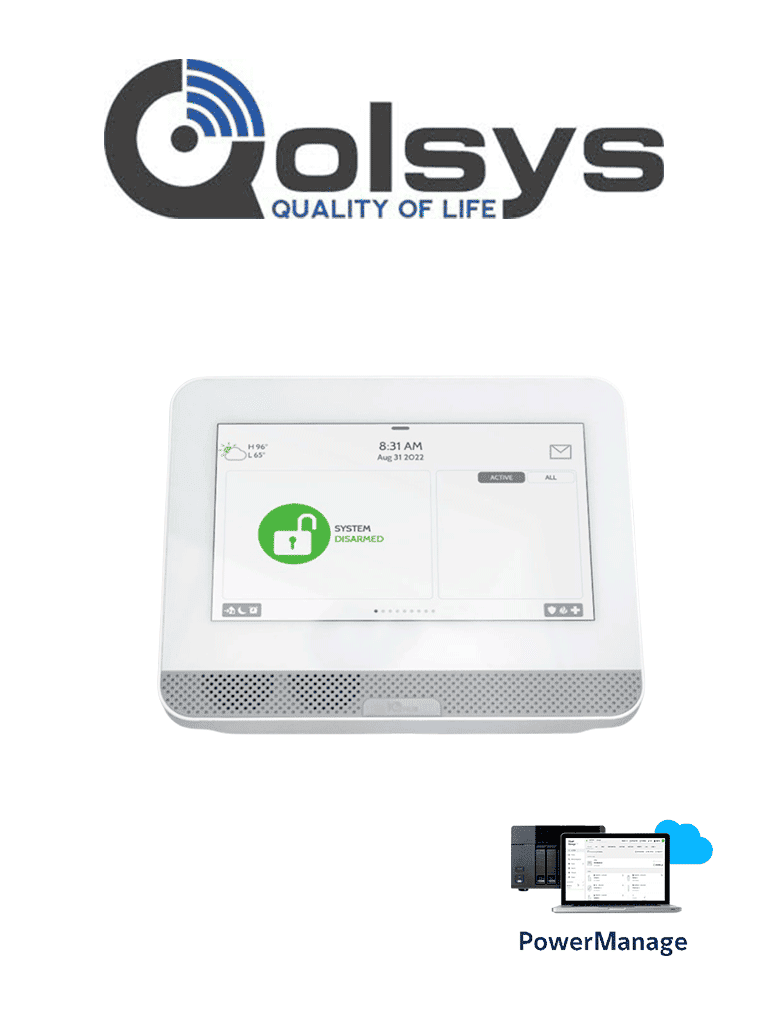 Imagen de QOLSYS IQ4 HUB POWER MANAGE - Sistema de Alarma IQPanel4 HUB Autocontenido