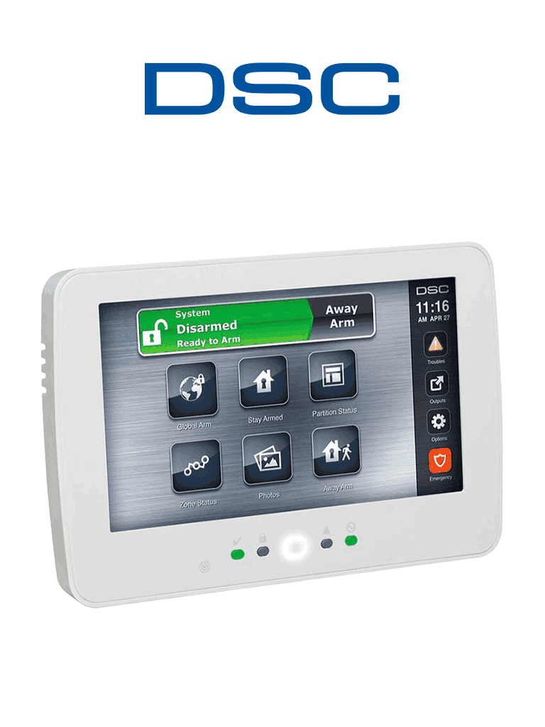 Imagen de DSC HS2TCHPN - Teclado Cableado de Pantalla Táctil de 7’’ con Lector de Proximidad admite 128 zonas compatible con NEO