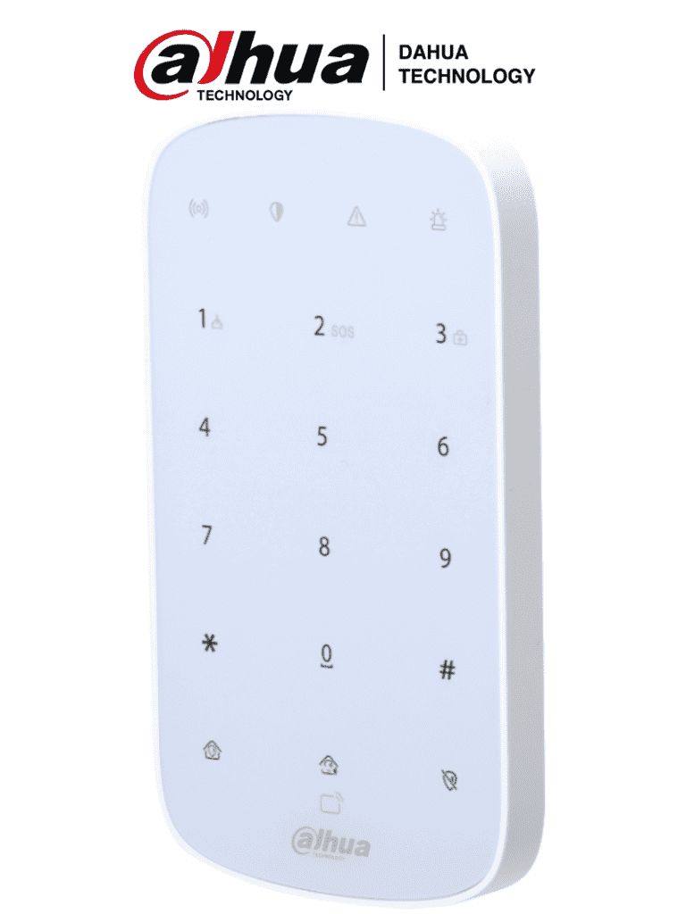 Imagen de DAHUA DHI-ARK30T-W2 - Teclado Inalámbrico Interior Touch para Armado y Desarmado / Soporta hasta 32 usuarios con Pin o Tarjetas Mifare / Indicadores Led de Status del Panel / Alarma de Batería Baja /