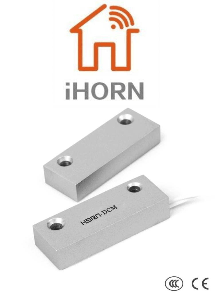 Imagen de HORN HO03F - Contacto Magnético Alámbrico de Metal. Compatible Con DSC / RISCO / IHORN / Salida N.C.