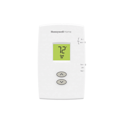 Termostato para sistemas de una sola etapa calor y frio, no programable vertical PRO 1000