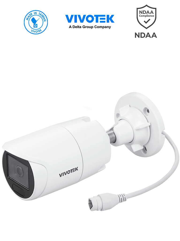 Imagen de VIVOTEK IB9383-HV - Camara IP bullet exterior 5 MP, Smart IR 30mts , WDR Pro, Lente Fijo 3.6 mm , Smart VCA, Deep Search, Microfono Integrado, Protección IP66, IK10, SNV, Ciberseguridad Trend Micro, NDAA, ONVIF