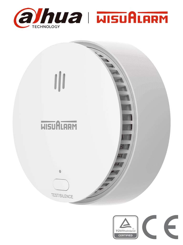 Imagen de DAHUA WISUALARM HY-SA20A - Detector de Humo Standalone (Autonomo), Sensor Fotoeléctrico, Sonido de Alarma de 85dB, Alarma Visual y Audible, Durabilidad de Batería hasta 10 años, Certificaciones TÜV and CE,