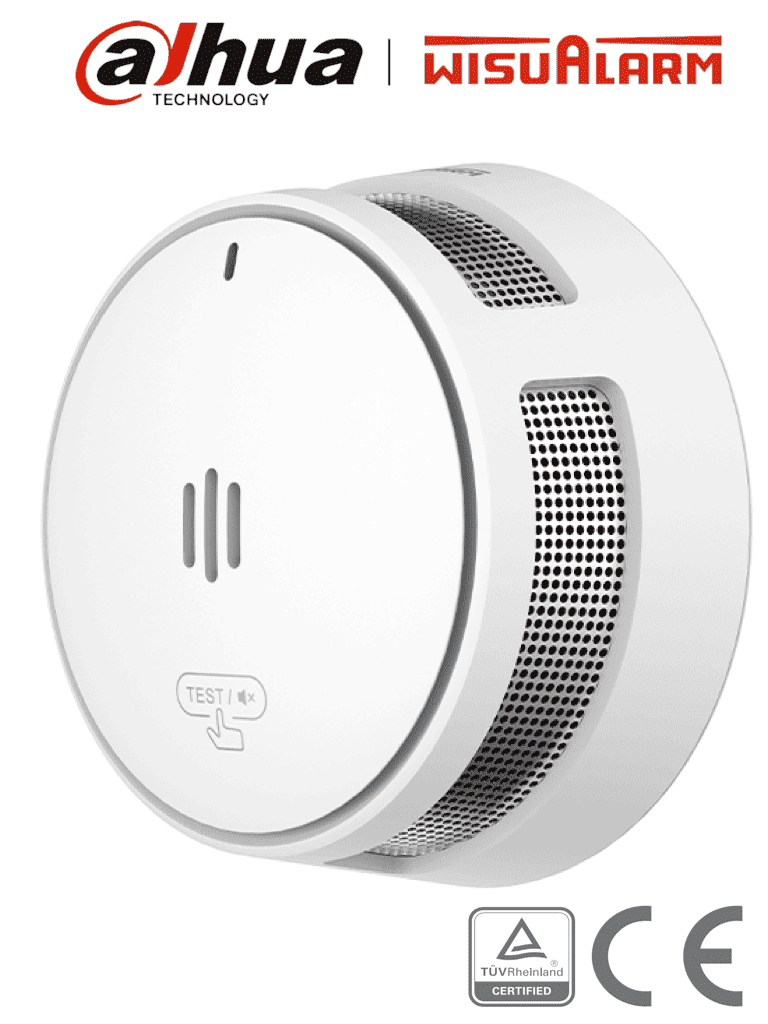 Imagen de DAHUA WISUALARM DHI-HY-SA40A - Detector de Humo Standalone (Autonomo), Sensor Fotoeléctrico, Sonido de Alarma de 85dB, Batería Sellada de hasta 10 años, Alarma Visual y Audible, Certificaciones TÜV and CE,