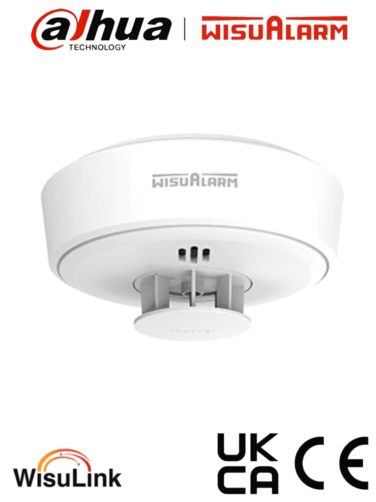 Imagen de DAHUA WISUALARM HY-HT10A-R8 - Detector de Calor Inalambrico (Interconectable Hasta 24 Disp), Monitoreo de Temperatura, Deteccion Incendios de Clase A1 (54°C to 65°C), Sonido de Alarma de 85dB, Certificaciones CE, Batería de 10 años,