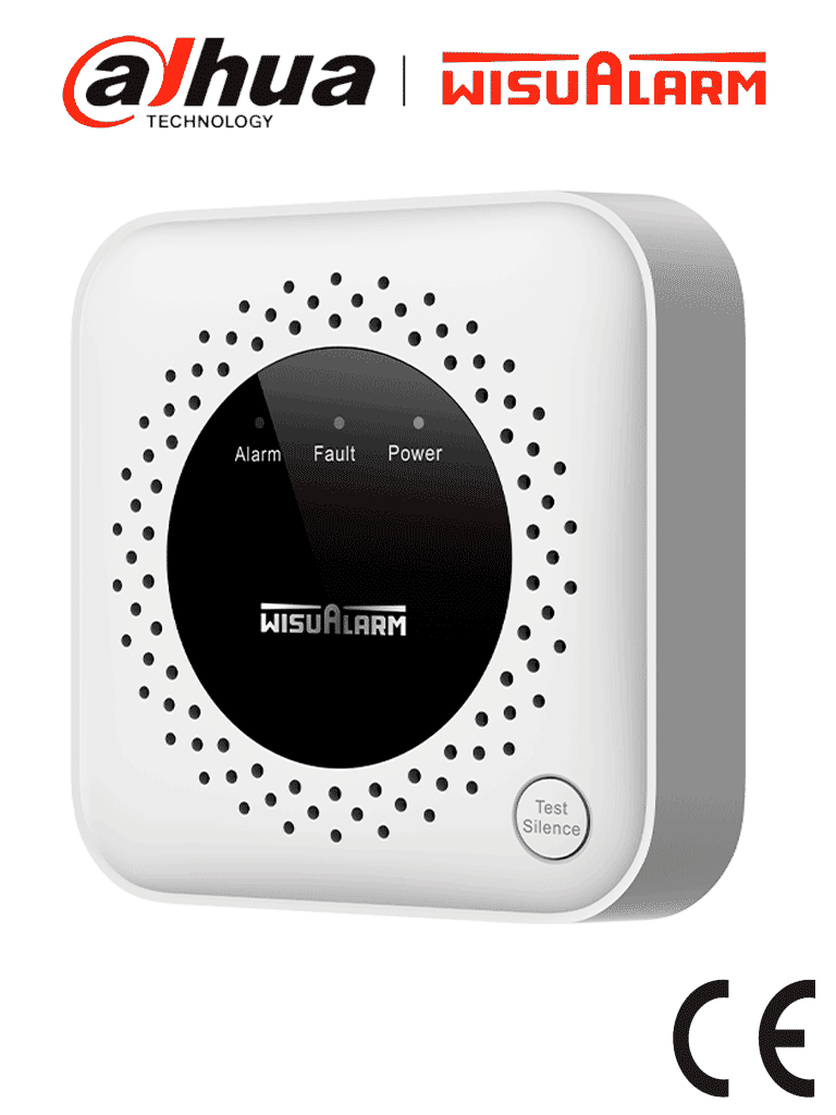 Imagen de DAHUA WISUALARM DHI-HY-GA40A -Detector de gas metano (CH₄) autónomo, sensor de gas catalítico, salida de relevador, salida de válvula, detección de temperatura ambiente, alarma de 70 dB, LED indicadores, certificación CE,