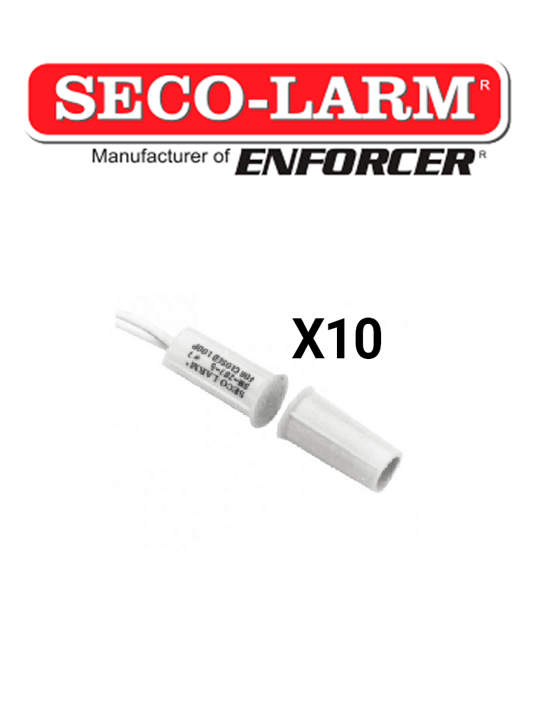 Imagen de Seco-Larm 10PKW  -Paquete de 10 Contacto magneticos BLANCO Gap 3/4 de EMBUTIDO Tipo Taquete Compatible paneles DSC / RISCO / BOSCH