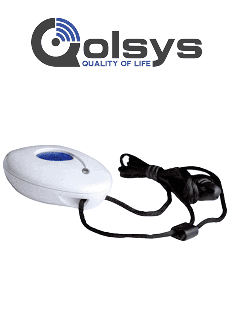 Imagen de QOLSYS  IQFALLPENDANT -  QS1314-840 Botón de Emergencia de Caída Inalámbrico para Qolsys QS1314-840. Detecta automáticamente si el usuario cae o puede presionar el botón para pedir ayuda. (Alarm.com)