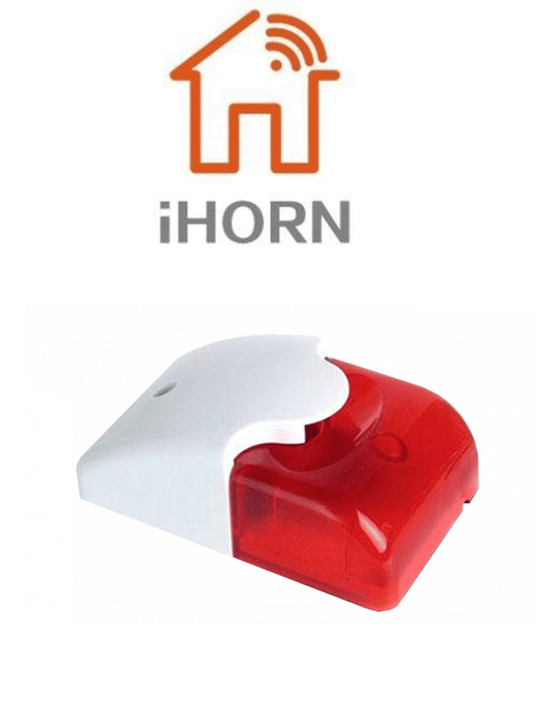 Imagen de IHORN HC103 - Sirena con Estrobo color rojo / Interior / Compatible con paneles IHORN / RISCO / DSC / BOSCH / 12 V