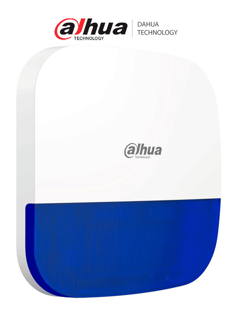 Imagen de DAHUA DHI-ARA13-W2 - Sirena Inalámbrica para Exterior con Estrobo Azul/ 110dB/ Múltiples sonidos de Alarma/ IP65/ Alarma de Batería Baja/