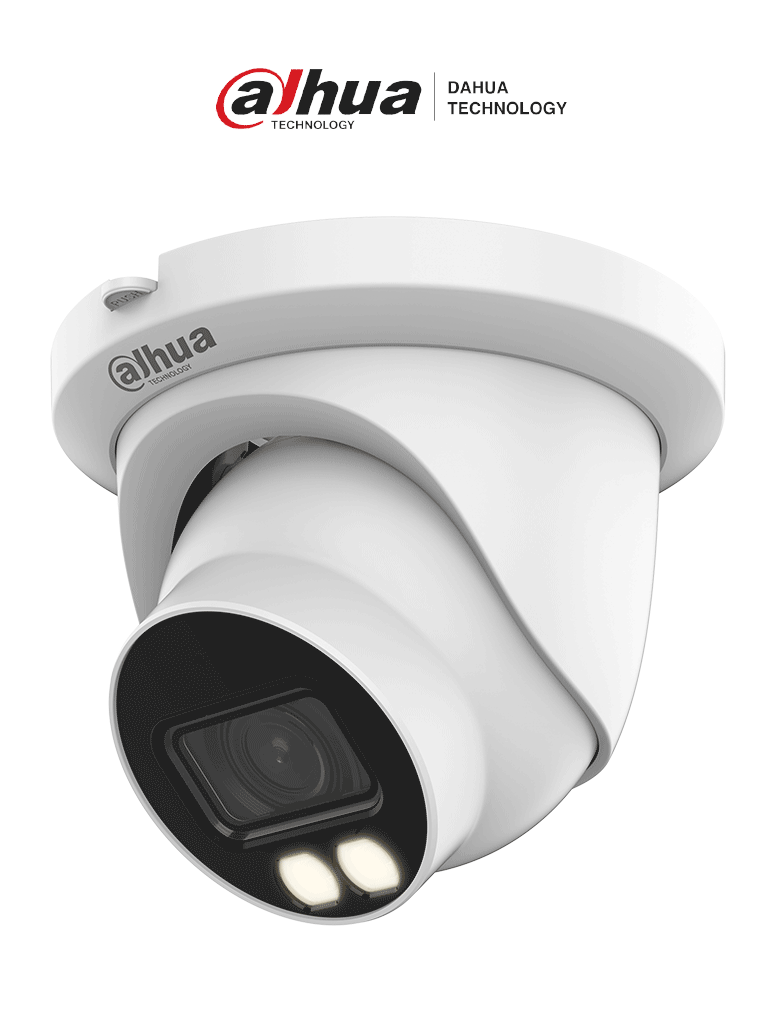 Imagen de DAHUA DH-IPC-HDW5449TM-SE-LED-0280B - Cámara IP Domo FullColor 4MP, lente de 2.8mm (135°), H.265, Acupick, Wiz Mind, alcance de 30m, micrófono integrado, detección facial, protección perimetral, conteo de personas, ranura Micro SD, ePoE, IP67, SMD 3.0.