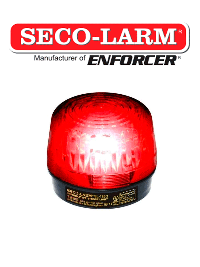 Imagen de Seco-Larm SL126QR -  Luz Estroboscópica Alámbrica, 6-12VDC, Roja Compatible IHORN / RISCO / DSC / BOSCH