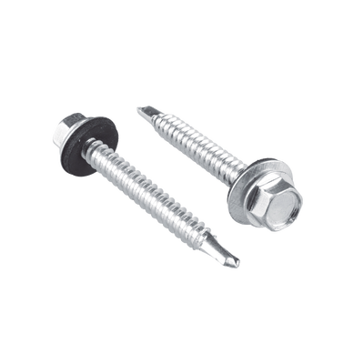 Tornillo - Pija cabeza hexagonal con rondana y punta de broca x 1-1/2", 50 piezas.