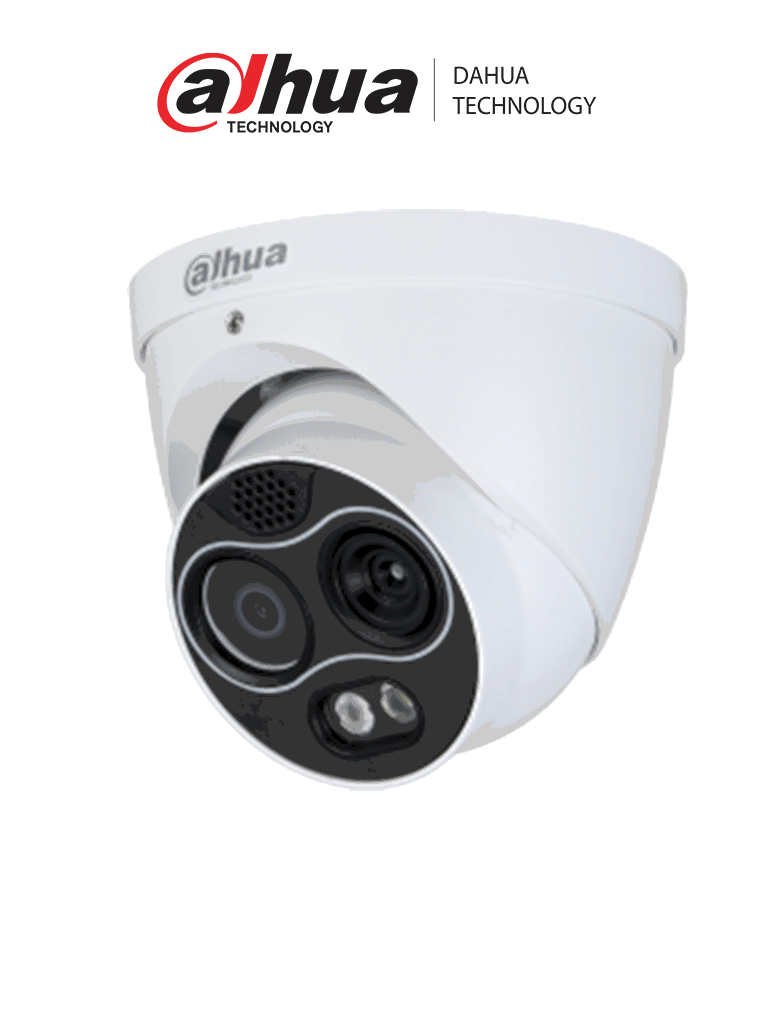 Imagen de DAHUA TPC-DF1241-B2F2-DW-S8 - Camara IP Dual Termica/ Lente Termico de 2mm (256×192) / Lente Visible de 2mm y 4 Megapixeles/ Eureka/ IA con Detección de Calor, Fumadores, Vehiculos y Personas/ IR de 30 Mts/ IP67/ Alarma de Audio/ MicroSD/ E&S de Alarma/