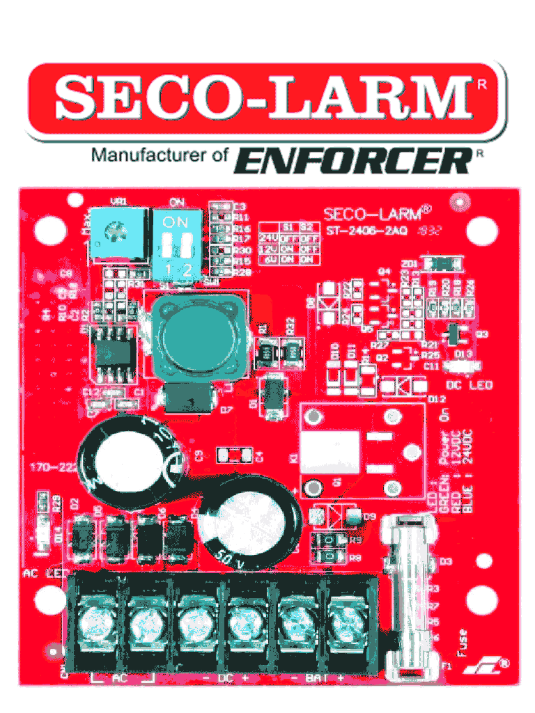 Imagen de SECO-LARM ST24062AQ -  Fuente de Poder con Cargador Bateria 1.5 amp 6/12/24 VCD