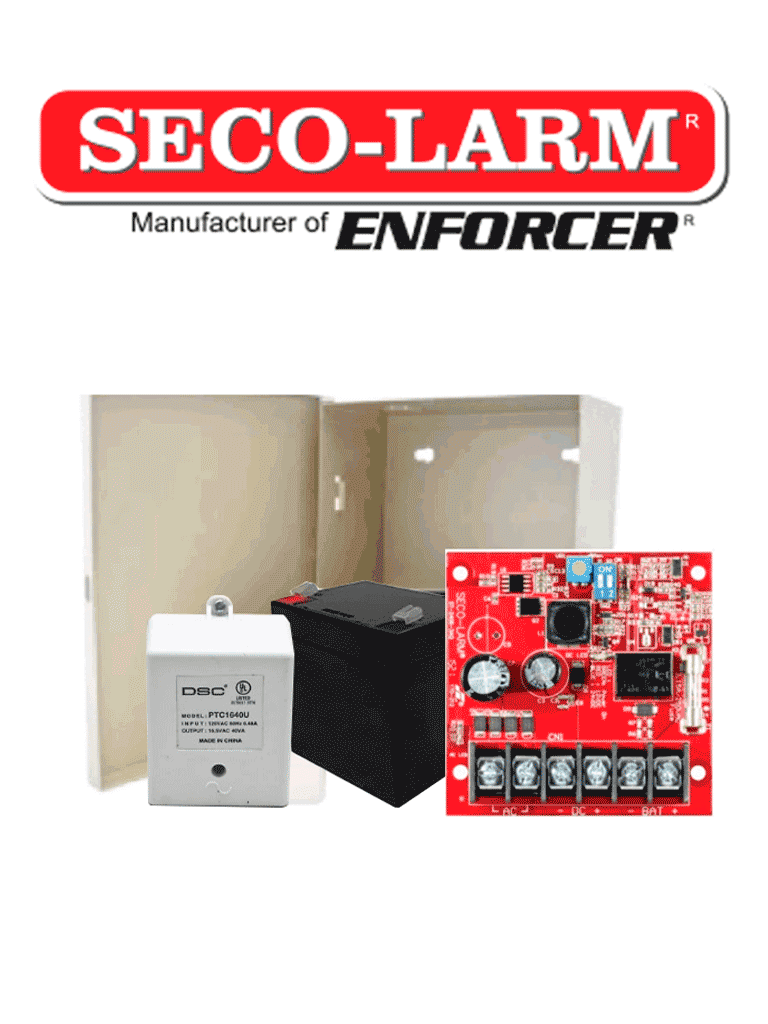 Imagen de Seco-Larm Kit Fuente De Poder 2 - Kit De Poder Contiene 1 Fuente De Poder De 2.5 Amp, Bateria De Respaldo, Transformador Y Gabinete