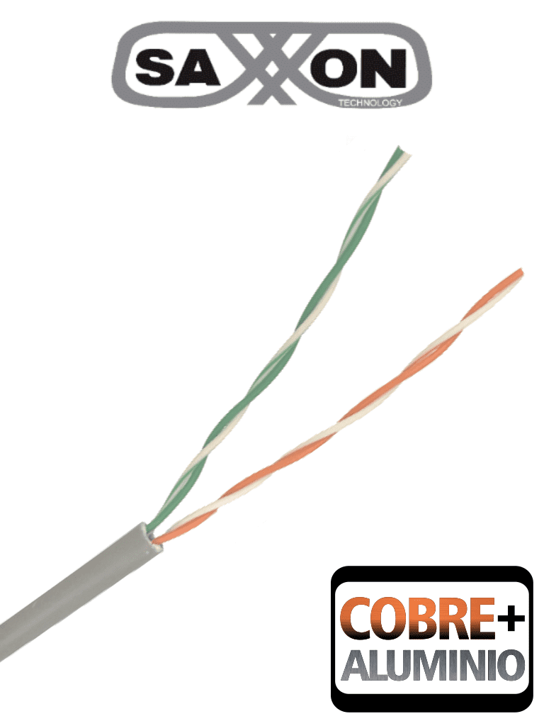 Imagen de SAXXON OCAT3CCA - Bobina de Cable UTP Cat3/ 305 Metros/ CCA/ Color Gris/ Uso Interior/ 2 Pares/ Para Usos Multiples/