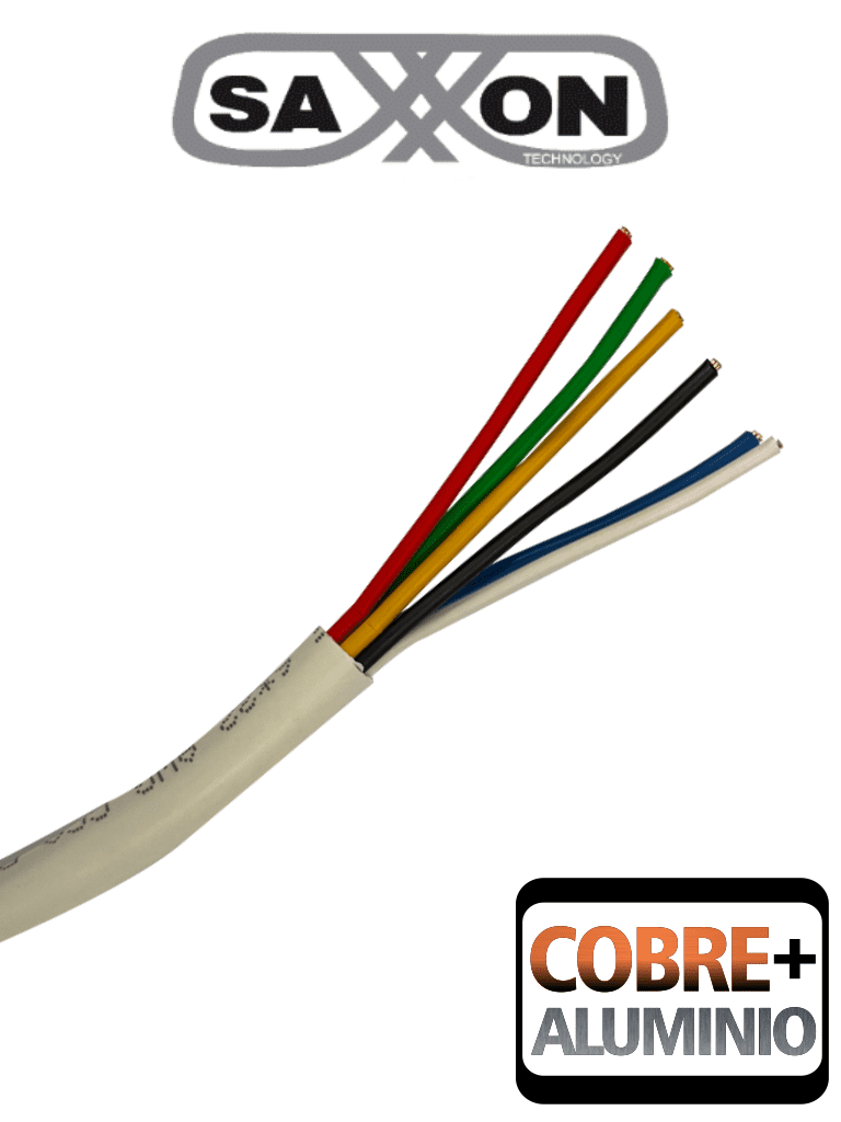 Imagen de SAXXON OWAC6305JF - Bobina de Cable para Alarma de 6 Conductores/ CCA/ 305 Metros/ Uso Interior/ Material Retardante a la Flama/ Color Blanco/ Recomendado para Alarmas, Control de Acceso, Videoporteros y Audio/