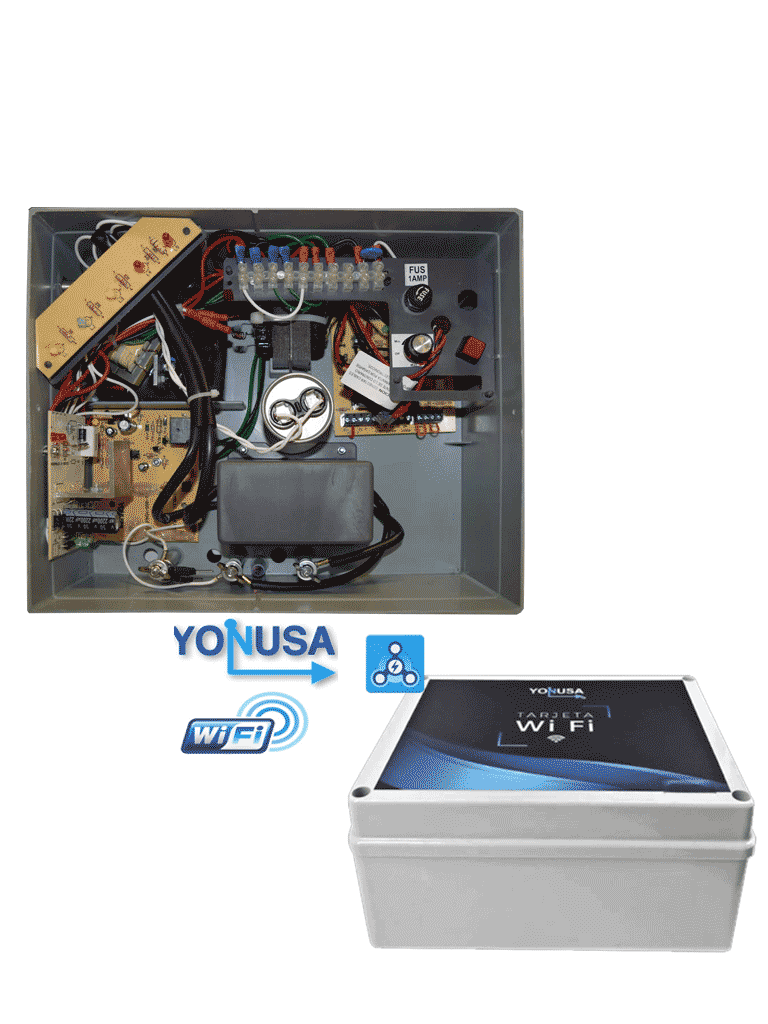 Imagen de YONUSA EY10000127AFWIFI - Paquete de ENERGIZADOR de alta frecuencia ANTIPLANTAS de 10000V y modulo  WiFi para control desde APP