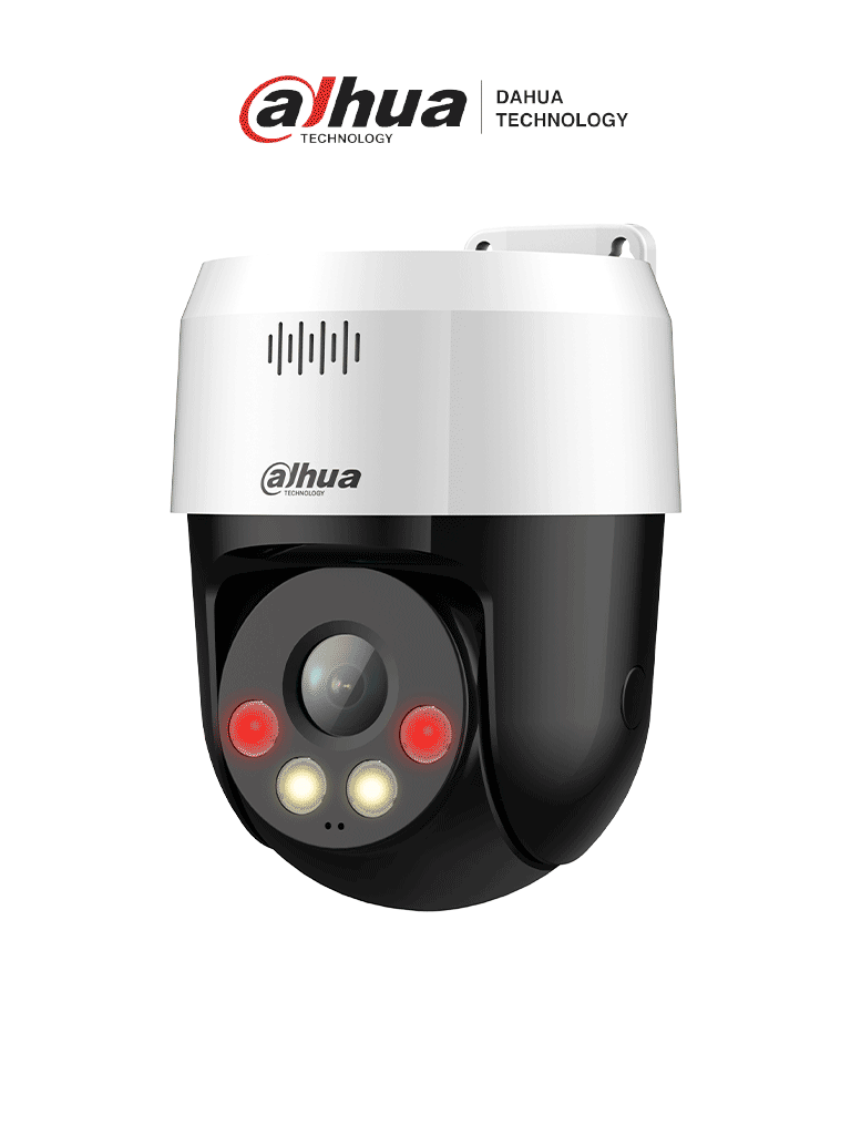 Imagen de DAHUA DH-SD2A300NB-GNY-A-PV-0400 - Cámara IP PT de 3 MP con Full Color y Disuasión Activa, iluminador dual inteligente, lente fijo, alcance de 30m con IR y luz visible, audio bidireccional, protección IP66, PoE y ranura para microSD./