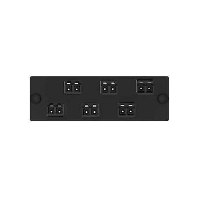 Placa Acopladora de Fibra Optica FAP, Con 6 Conectores LC Duplex (12 Fibras), Para Fibra Multimodo OM3/OM4, Color Negro