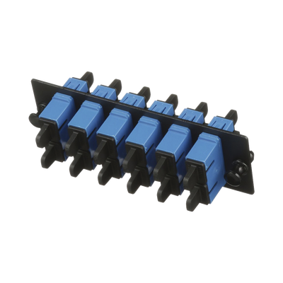Placa Acopladora de Fibra Optica FAP, Con 6 Conectores SC Duplex (12 Fibras), Para Fibra Monomodo OS1/OS2, Color Azul
