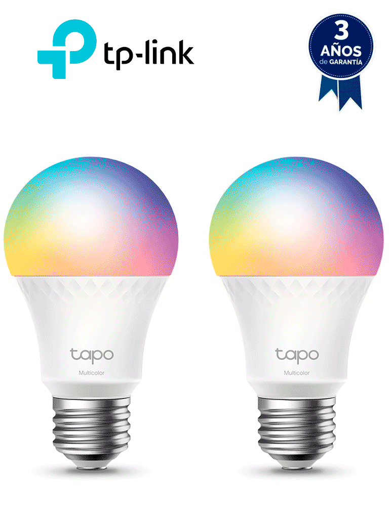 Imagen de TP-LINK - TAPO L535E(2-PACK) - Foco LED Inteligente RGB con WiFi y función multicolor, equivalente a 75 Watts. Paquete con 2 piezas